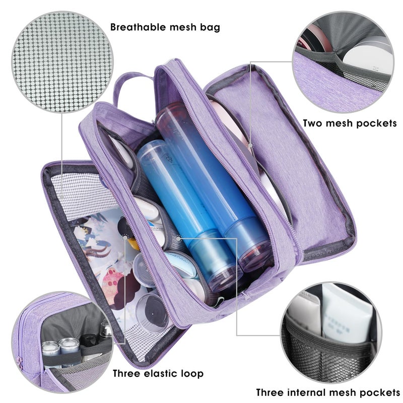 WANDF Toiletry Bag for Men Hanging Dopp Kit Water Resistant Shaving Bag Small Toiletry Bag for Traveling (Denim Pure Purple) - Image 3